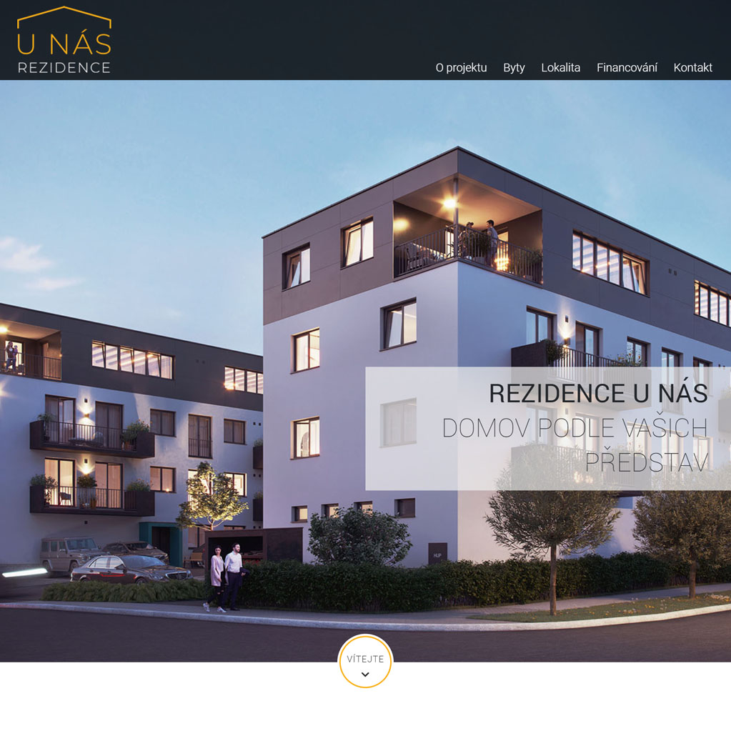 Tvorba www pro nový bytový projekt Rezidence U Nás v Hronově